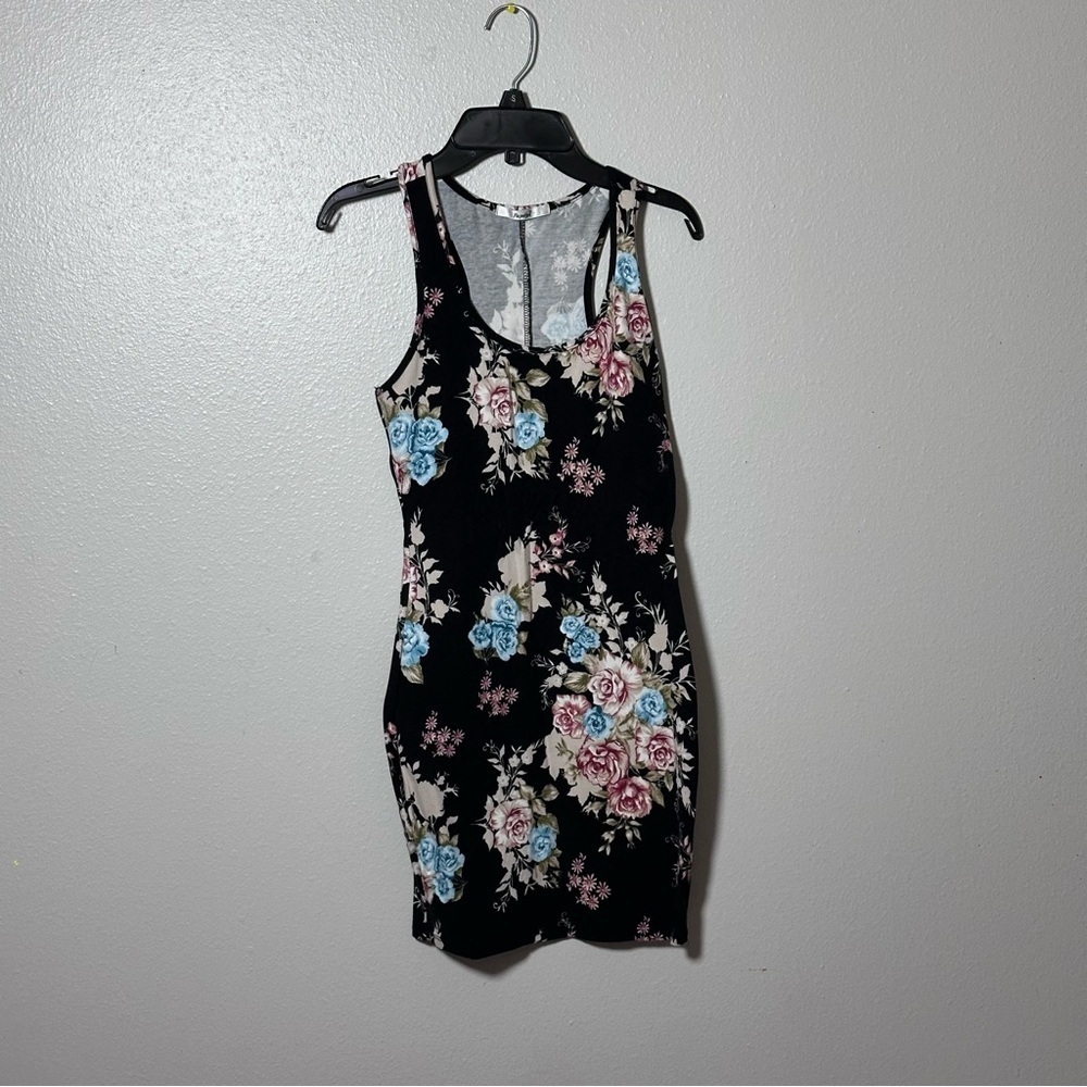Papaya Women black Party Sleeveless floral Bodycon dress‎ size small
